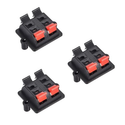 2 Row 4 Way Spring Push Release Connector Terminals Strip Block WP4-03 3Pcs