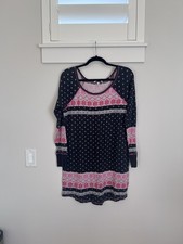 Victoria Secret Printed Thermal Night Gown SZ M