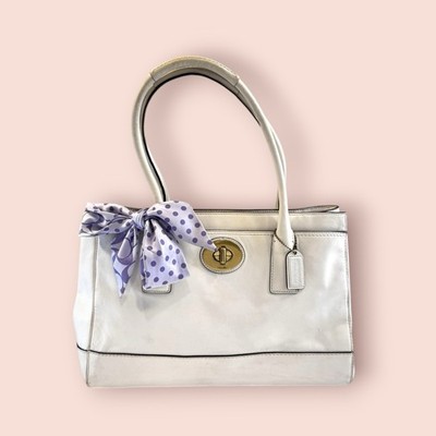 COACH Y2K Vintage Madeline White Luxury Leather Tote Bag Purse