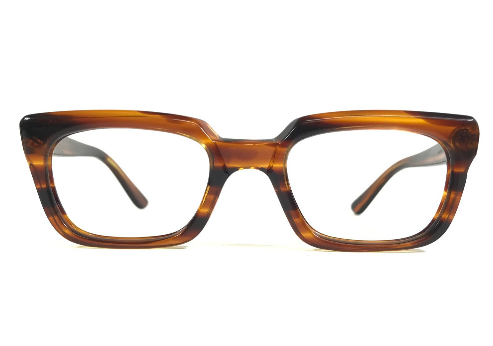 Vintage Rivera Man Eyeglasses Frames 714 DEMI AMBER Brown Horn Rim 50-24-140