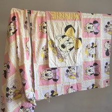 VTG Disney Pastel Minnie Mouse Twin Bed Set Pillowcase, Fitted, Flat Sheet