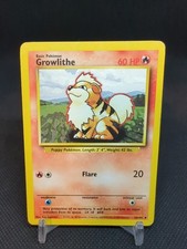 1999 growlithe pokemon card value Pokemon Card Growlithe 28/102 Base Set Basic Uncommon 1999 (#3)