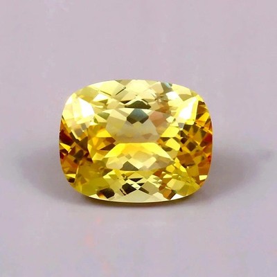 10.33 Ct+ Natural Flawless Ceylon Yellow Sapphire AAA Loose Cushion Cut Gemstone