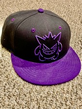 Pok mon Gengar SnapBack Hat - RARE Purple Outline on Gray 