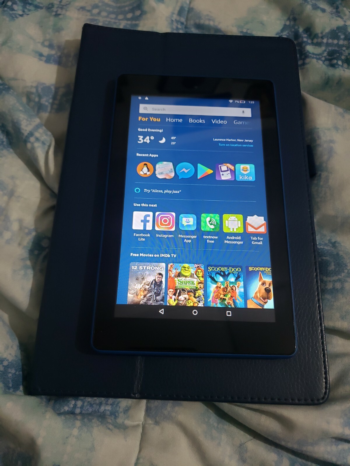 Blue Amazon Kindle Fire 7 7th Gen 8GB Wi-Fi Tablet SR043KL-image