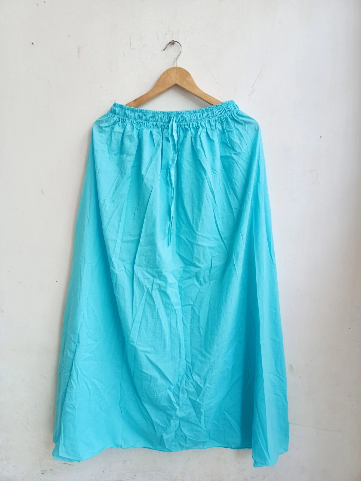 Indian Cotton Sky Blue Solid Plain Long Skirt Women's Clothing Party Wear Skirts