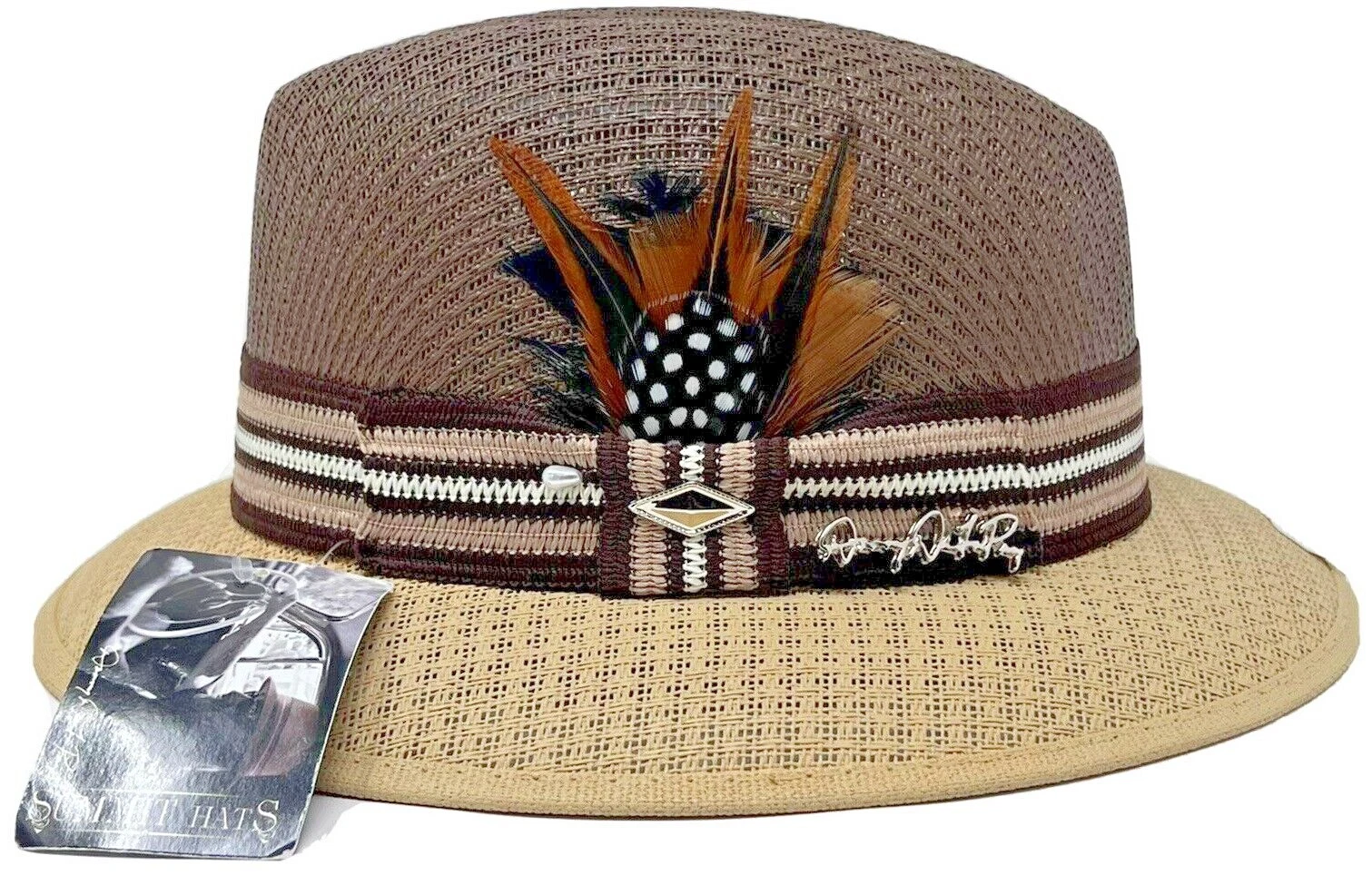Danny De La Paz Signature Brown & Khaki Lowrider Fedora Hat Mens By Summit Hats