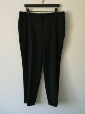 New AKRIS Black Lightweight Maiko Lasercut Crepe Slim Trouser Pants 14