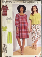 Simplicity R10195 Misses Dress, Tops, Pants 2 Lengths Pattern Size 6-14 Uncut FF