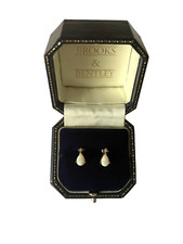 Opal Earrings 9ct Gold Opal & Diamond Earrings Small Diamond Opal Gold Earrings