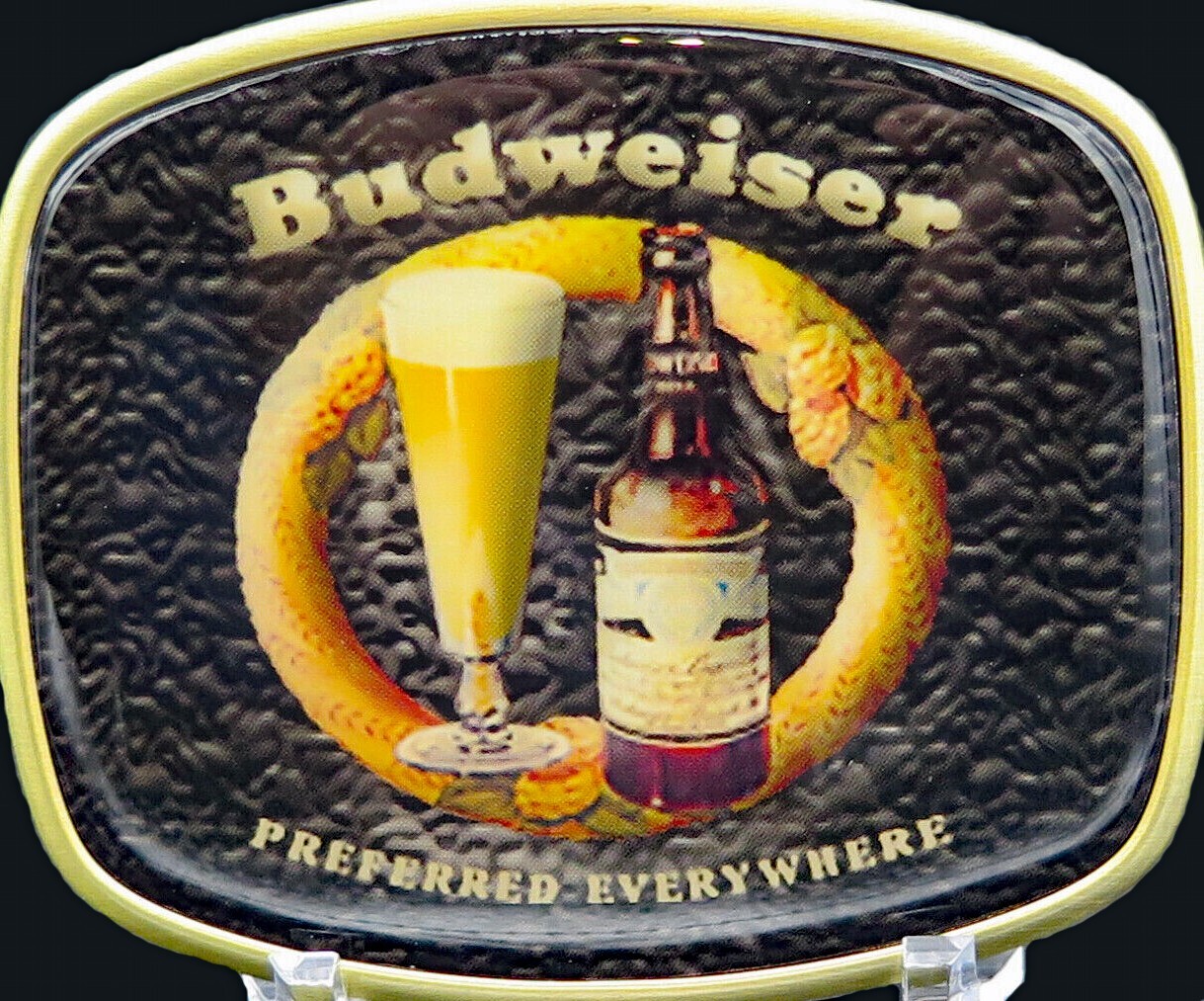 Budweiser Beer Alcohol Belt Buckle Gem