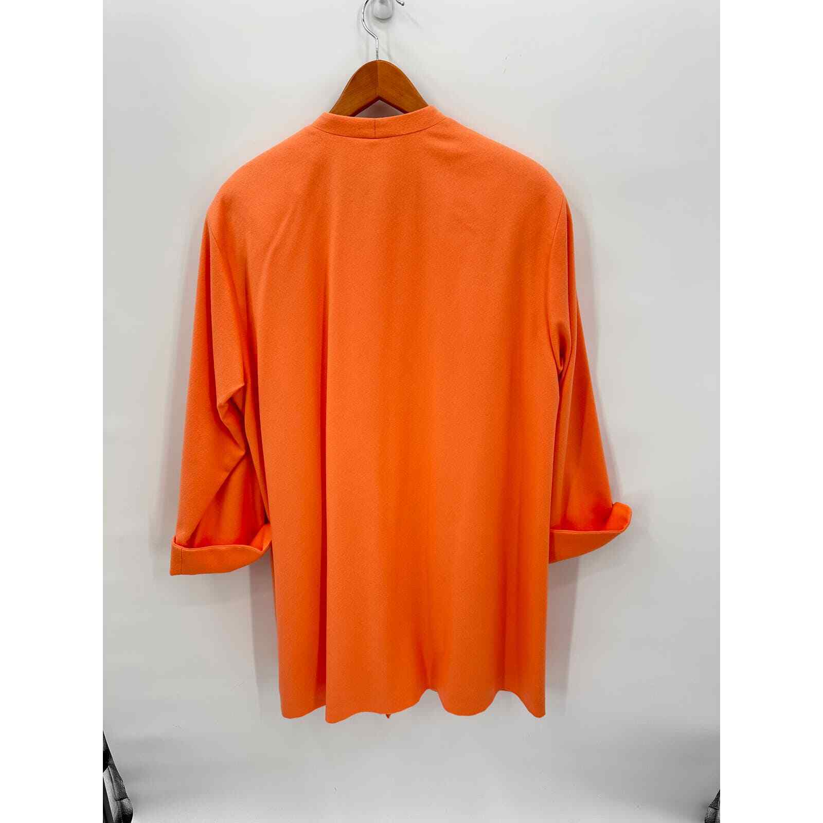 LOUIS FERAUD Vintage Orange Cashmere Wool Button … - image 5