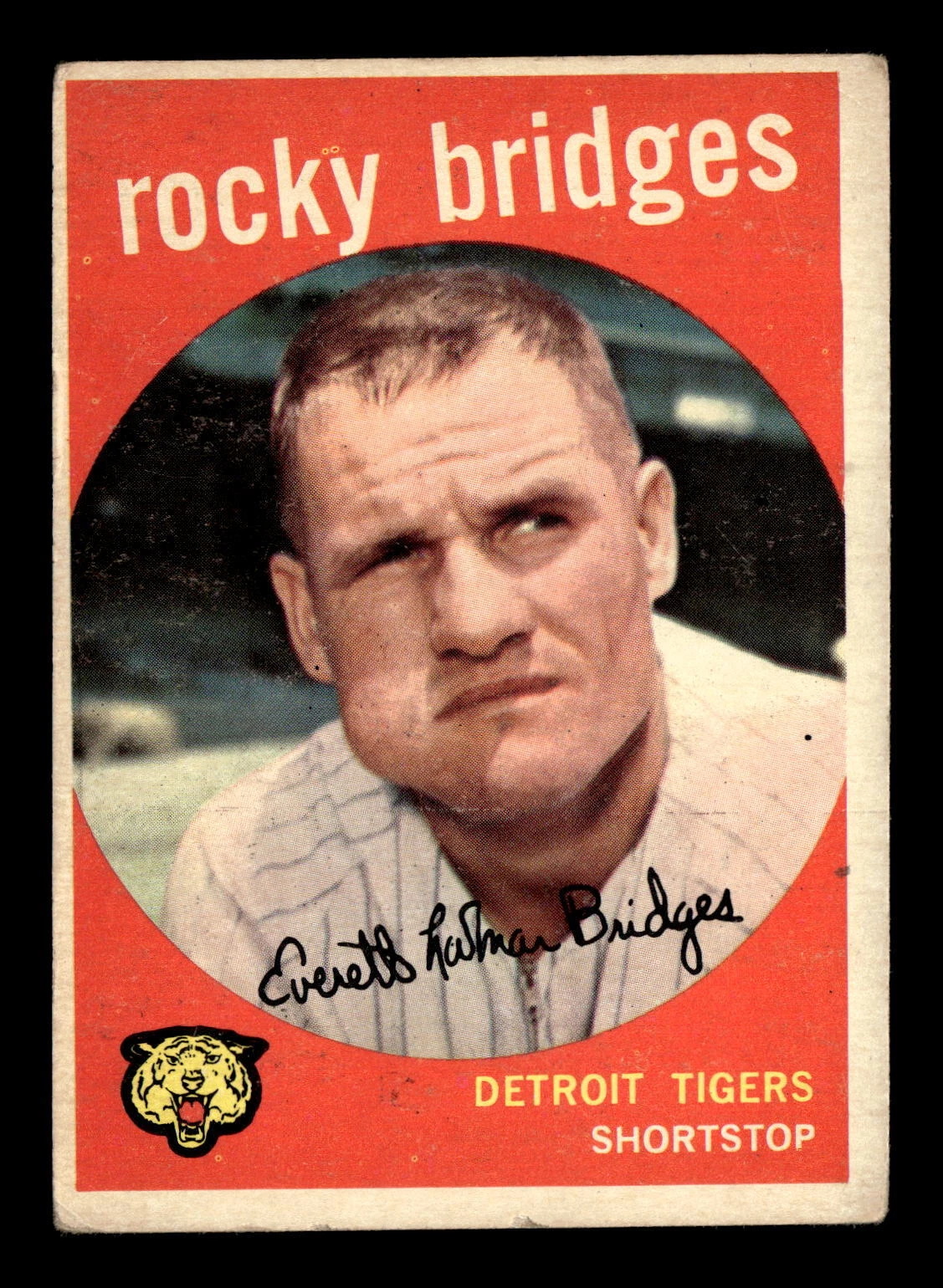 Rocky Bridges 1959 Topps #318 Detroit Tigers VG