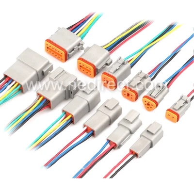 Assembled Deutsch DT 2,3,4,6,8,12 Pin,12, 14, 16 & 18 AWG waterproof connector