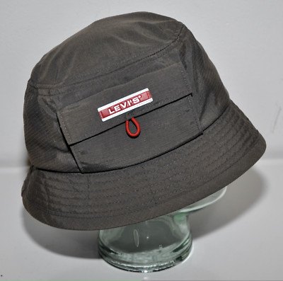 Levis Hut Fischerhut Bucket Hat Vintage 90's 90er Britpop grau Gr. M
