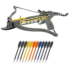 KingsArchery Crossbow Self-Cocking 80 LBS Adjustable Sights, 3 Aluminum Arrow
