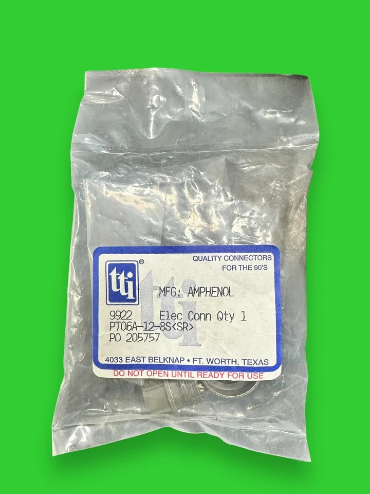 TTI AMPHENOL CIRCULAR MIL SPEC CONNECTOR PT06A-12-8S SR  - Image 3 of 3