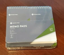 MEMBER'S MARK Writing Pad 3"x5" Small Memo Book Wirebound Notebook 70 Sheet Pads