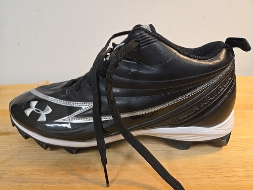 Under Armour Hammer Football Cleats Mens 11 Black/White Synthetic Ankle Shoes - Picture 2 of 12
