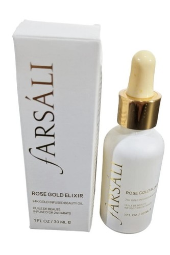 Farsali Rose Gold Elixir 24K Gold Infused Beauty Oil 1oz / 30mL NEW As Pictured