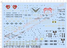Water Slide Decals -1/48 US MARINES AV-8B AV8B Harrier II Plus Fighter Model Kit