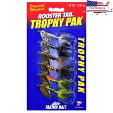 Worden's Rooster Tail Spinner Fishing Lure Kit 1/8 oz 6 Count Multi Species New