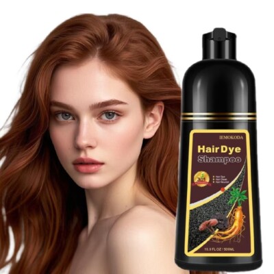 Instant Black Hair Dye Shampoo, Natural 3-in-1 for Gray Coverage,Long-Lasting