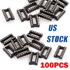 100PCS 14Pin DIP Round IC Sockets Adaptor Solder Type Gold Plated Machined US