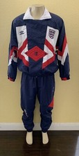 VTG UMBRO Men  s Size XL 2pc England National Team Soccer Football Tracksuit Set