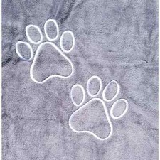 2 -Gray Microfiber Dog Print Towels