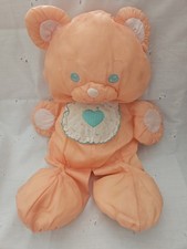 Vintage Fisher Price Puffalumps Orange Peach Bear 1989 Lovey