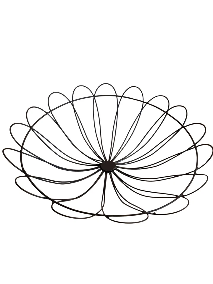 Panier En Métal Élégant Style Grille, Noir, Ø 30 Cm, Pratique Et Décoratif - Photo 1/4