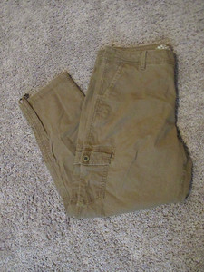 Women's Eddie Bauer camel brown cargo pants  size T10 straight leg casual hiking