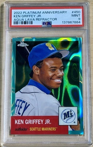 2022 Ken Griffey Jr Aqua Lava Refractor PSA 9 Platinum Anniversary Topps Chrome