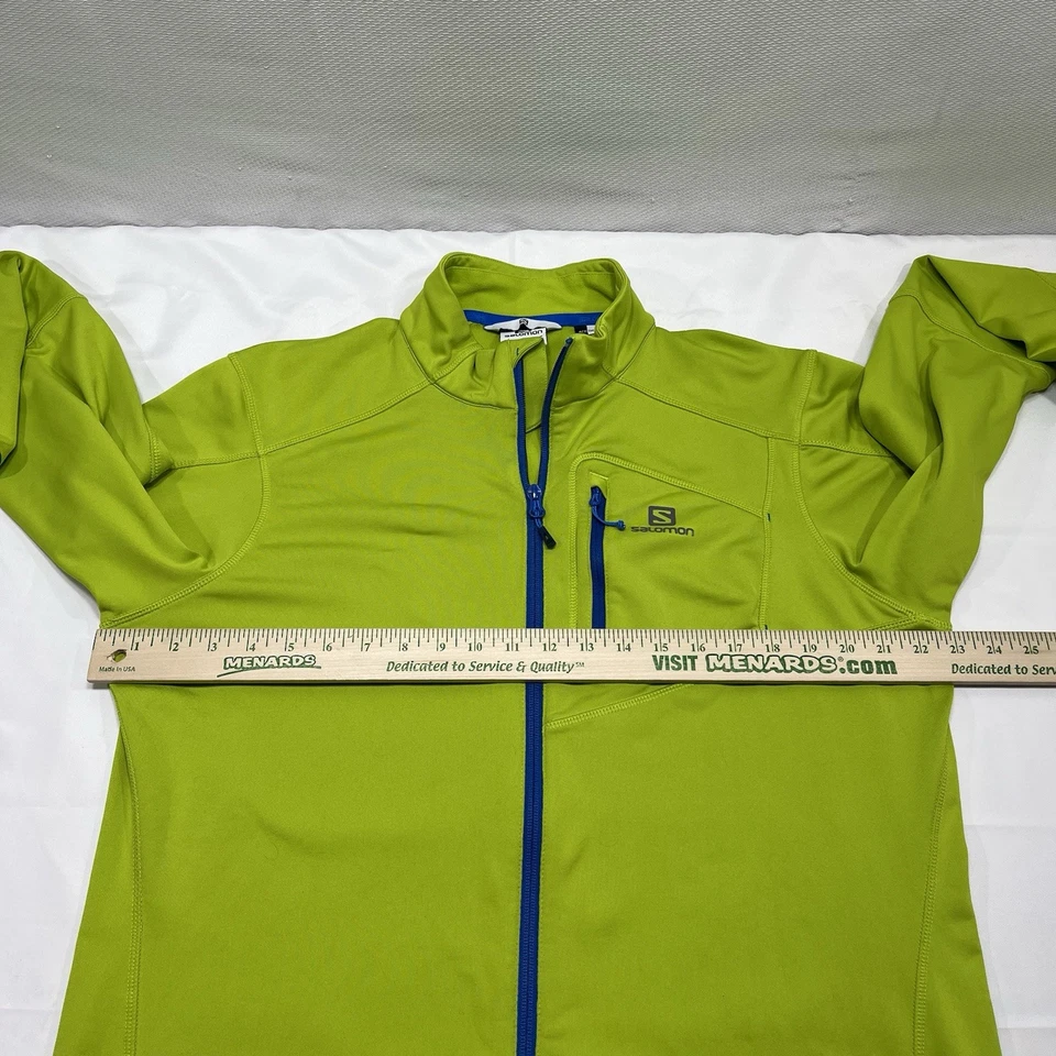 Куртка мужская Salomon XL зеленая ActiTHERM на молнии из флиса средний слой лыжная тропа поход - Изображение 4 из 4