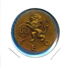 Leo Zodiac Horoscope Bronze Medal 1.5  Vintage Lorac Company Astronomy Token