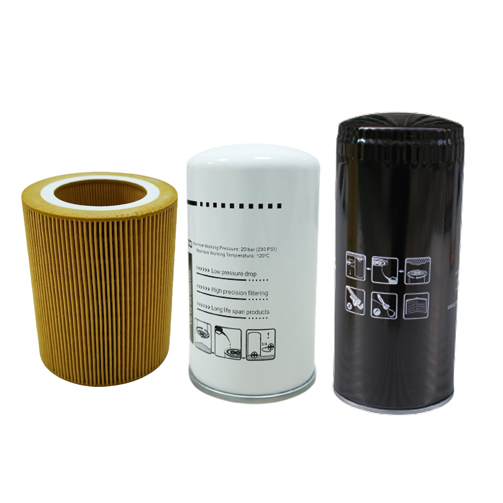 Air Filter+oil Filte+Spin-On oil separator，For5-10Hp Rotar