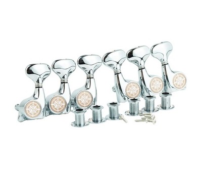 Guyker Guitar Machine Heads (3L + 3R)   1:21 Sealed Tuning Key Pegs Tuners Se...