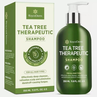 Tea Tree Shampoo 350ml Soothing Dry Itchy Scalp anti Dandruff - by RoyceDerm