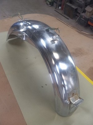   1973 Honda CB350 Twin Chrome Rear Fender OEM Splash Guard Complete NO DENTS!