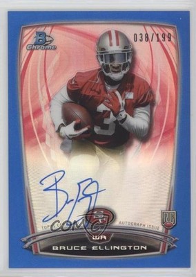 2014 Bowman Chrome Rookie Blue Refractor 38/199 Bruce Ellington Auto RC 4k8