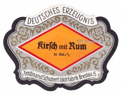 x5358 WROCLAW - Wrocław Ferdinand Schubert CHERRY WITH RUM label liqueur label