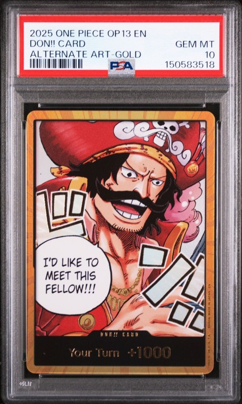 2025 ONE PIECE OP13-CARRYING ON HIS WILL DON!! CARD # ALTERNATE ART-GOLD PSA 10