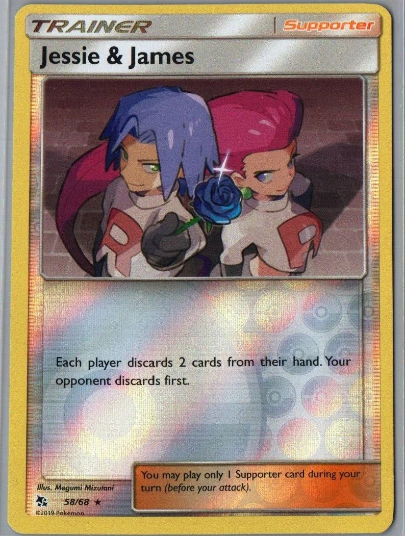 jessie and james pokemon card value & Full Art Holo 68/68 Hidden Fates Pokmon TCG end display Jessie & James Full Art