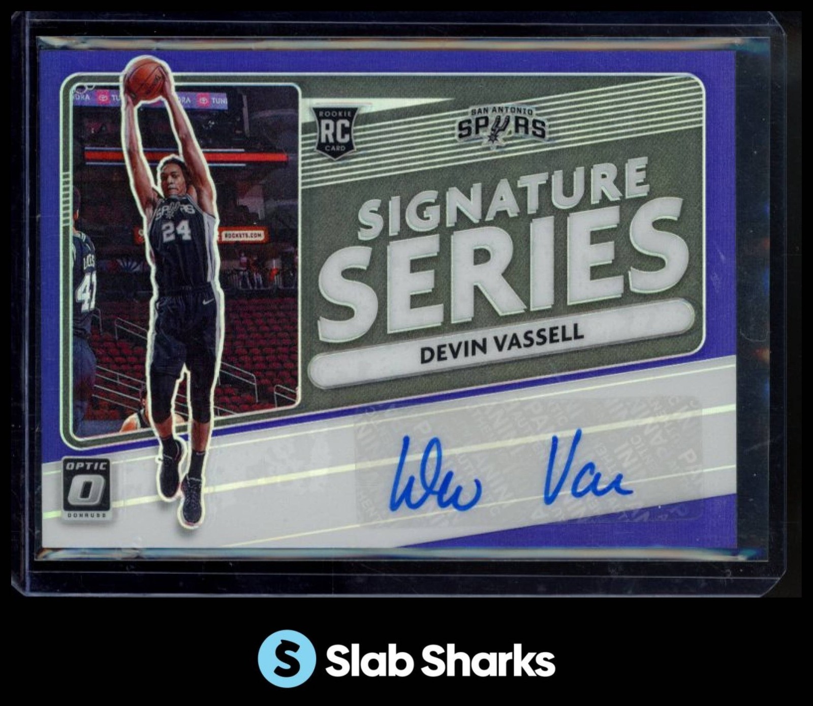 2020 DONRUSS OPTIC #SS-DVS DEVIN VASSELL SIGNATURE SERIES PURPLE ROOKIE AUTO RC
