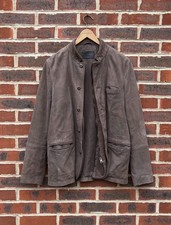 AllSaints Mens HEADEN Leather Blazer Jacket MEDIUM Brown All Saints Bomber Biker