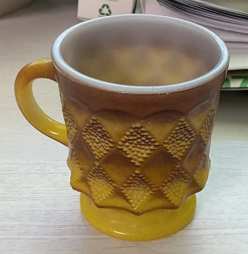 Vintage Anchor Hocking Fire King Kimberly Diamond Coffee Mug
