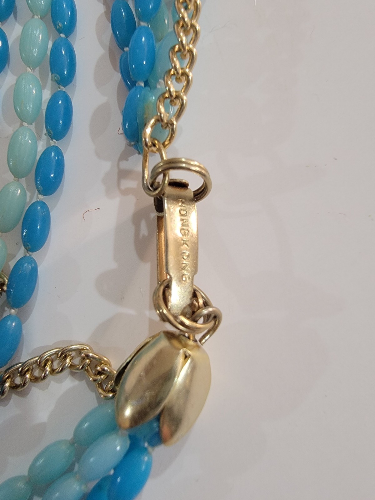 Plastic Beaded Blue Three Strand Multi-strand Nec… - image 13