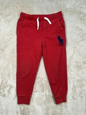 Polo Ralph Lauren Joggers Toddler Sz5 Red Fleece Sweatpants Pony Logo Drawstring