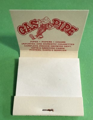 GAS PIPE HEAD SHOP SCRATCH PAD - Dallas Texas   - Mini Notepad Matchbook - Rare
